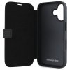 Etui Mercedes Book Case do iPhone 16 6.1” – Skórzane z Motywem Drewna, Czarne